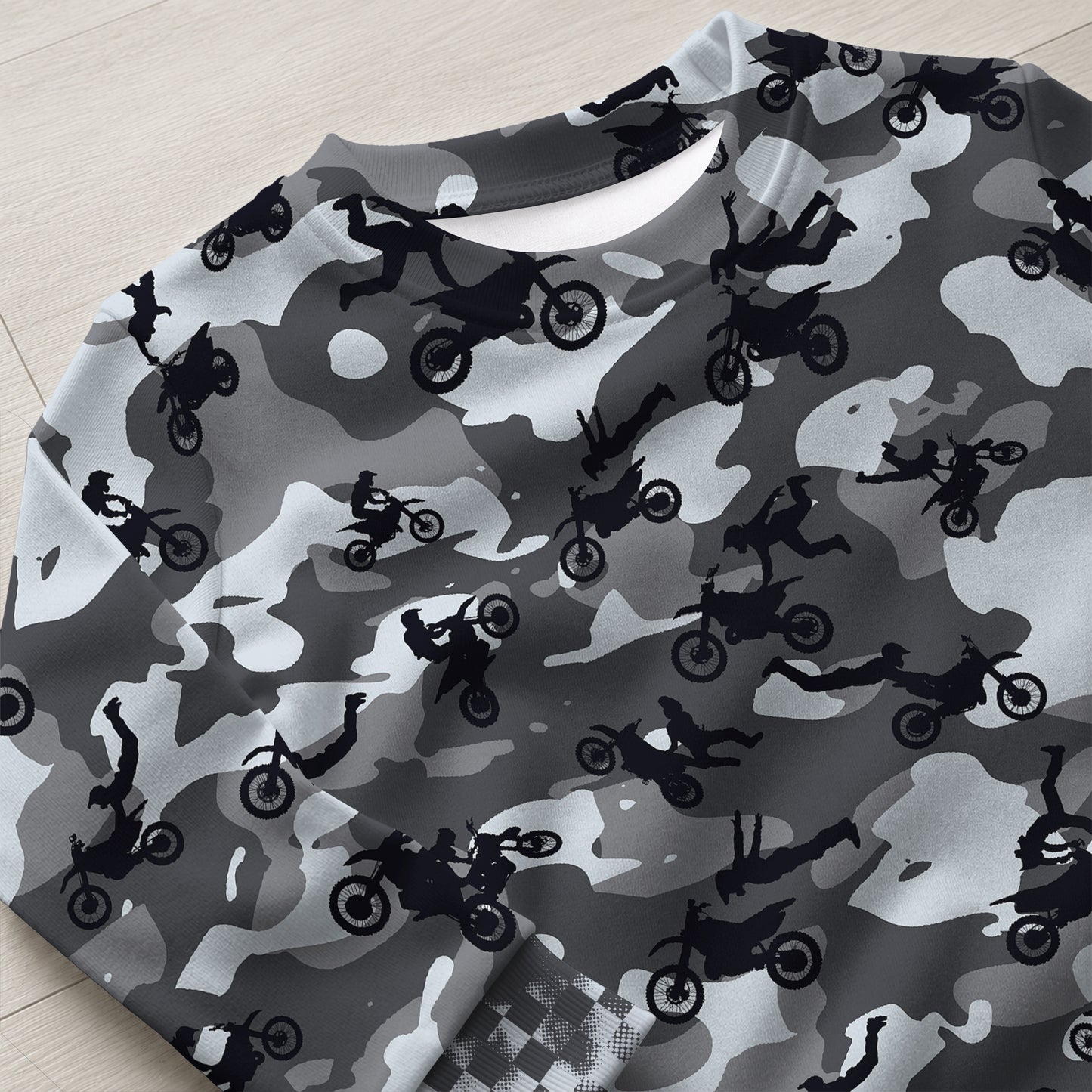 Personalized Camo Dirt Bike Pajamas – Custom Name Kids Motocross Pajama Set