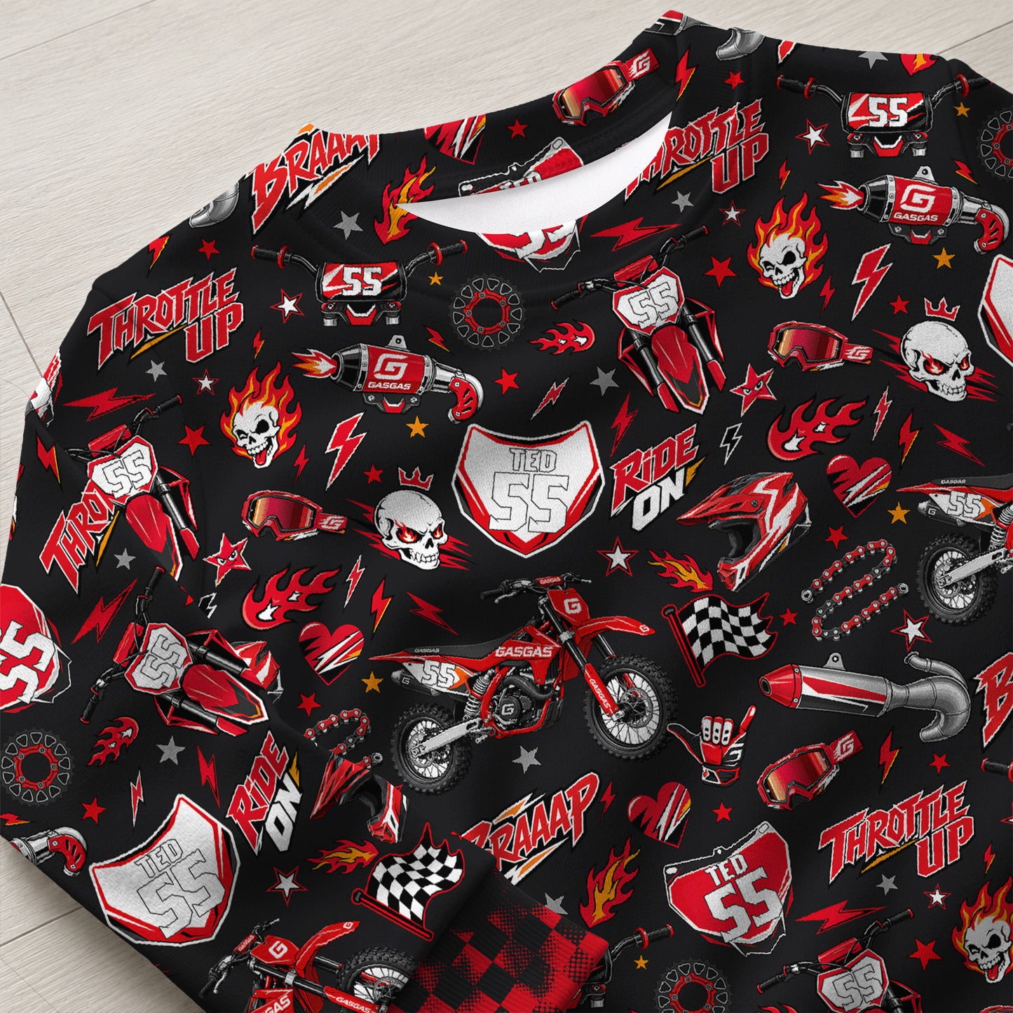 Personalized Gasgas Dirt Bike Pajamas – Custom Name Kids Motocross Pajama Set