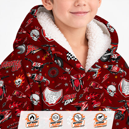 Gasgas Dirt Bike Kids Snug Hoodie-Fleece