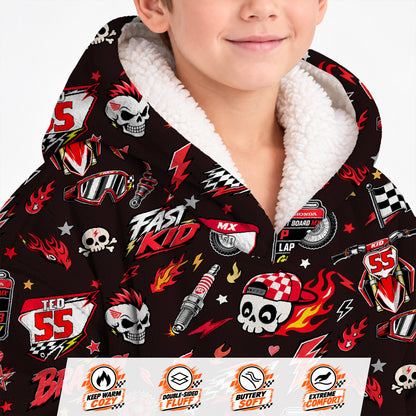 Honda Dirt Bike Kids Snug Hoodie-Fleece
