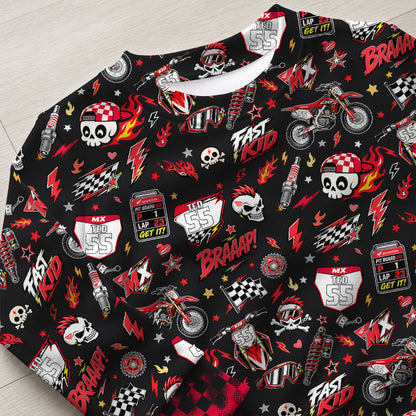Personalized Honda Dirt Bike Pajamas – Custom Name Kids Motocross Pajama Set