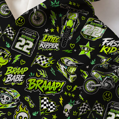 Kids Kawasaki Motocross Cotton Hoodie Personalized