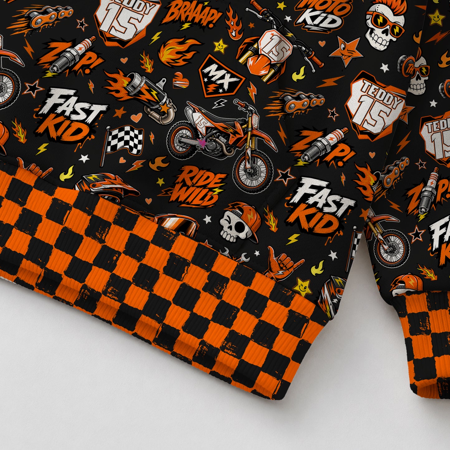 Kids Ktm Motocross Cotton Hoodie Personalized