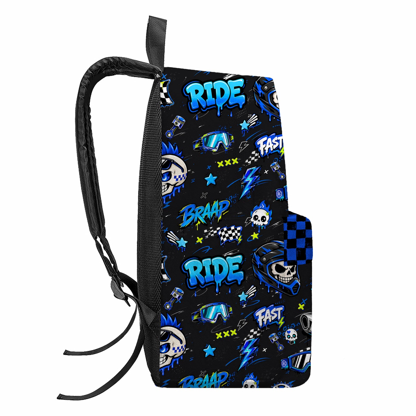 Personalized Team Blue Dirt Bike Backpack – Custom Name & Race Number