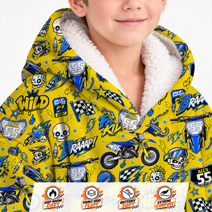 Suzuki Dirt Bike Kids Snug Hoodie-Fleece
