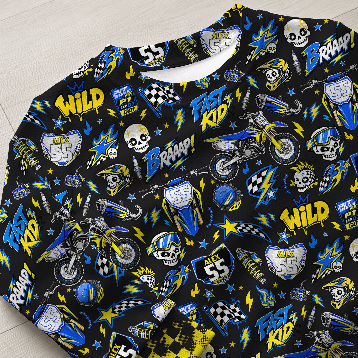 Personalized Suzuki Dirt Bike Pajamas – Custom Name Kids Motocross Pajama Set