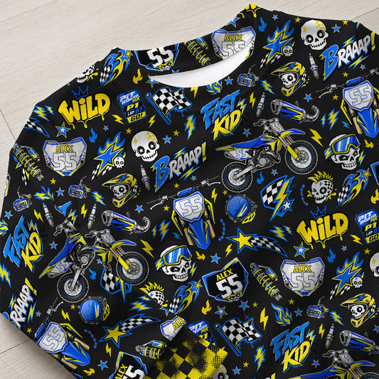 Personalized Suzuki Dirt Bike Pajamas – Custom Name Kids Motocross Pajama Set