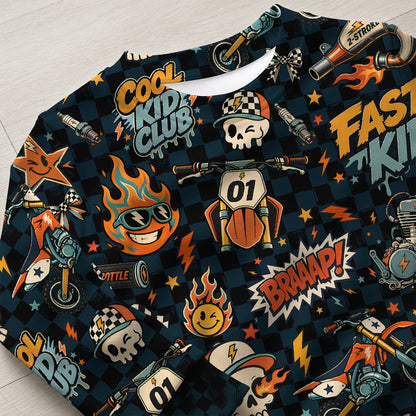 Personalized Vintage Dirt Bike Pajamas – Custom Name Kids Motocross Pajama Set