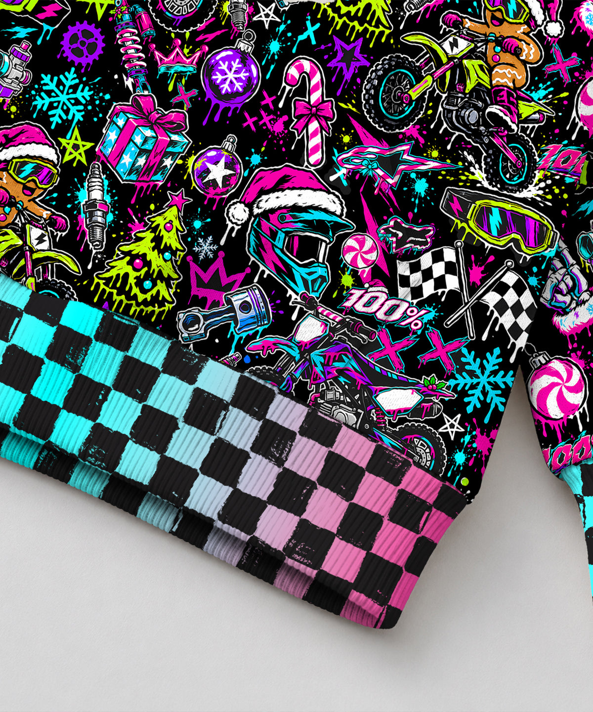 Neon Dirt Bike Christmas Hoodie