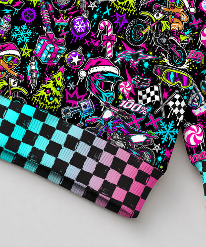 Neon Dirt Bike Christmas Hoodie
