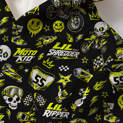 Kids Team Cobra Yellow Dirt Bike Cotton Hoodie Personalized