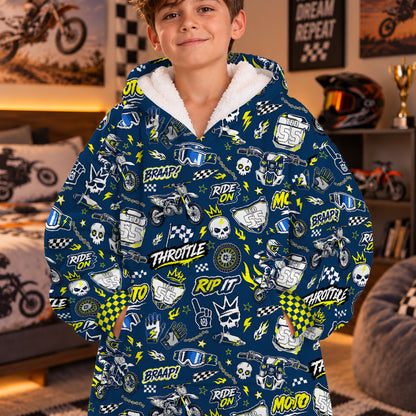 Husqvarna Dirt Bike Kids Snug Hoodie-Fleece