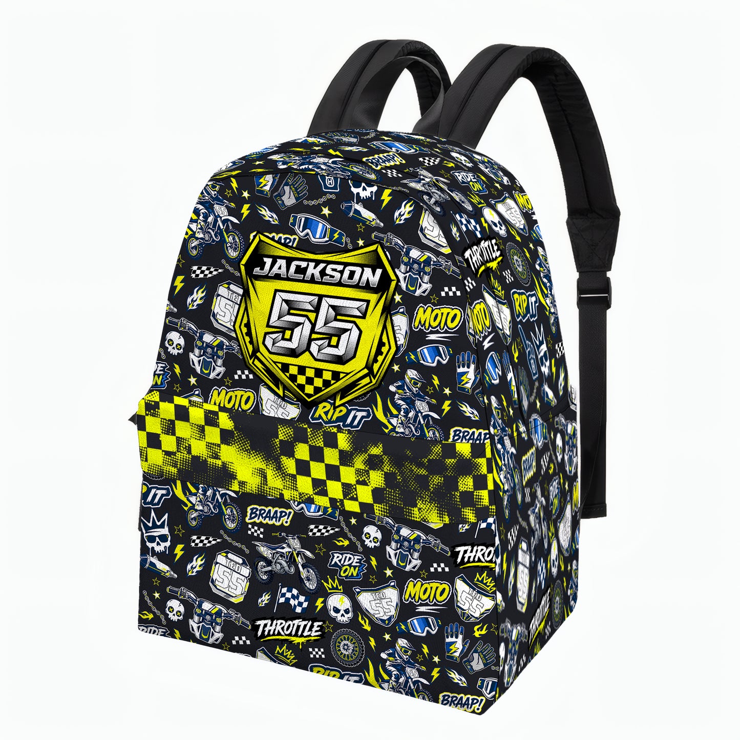 Personalized Husqvarna Dirt Bike Backpack – Custom Name & Race Number