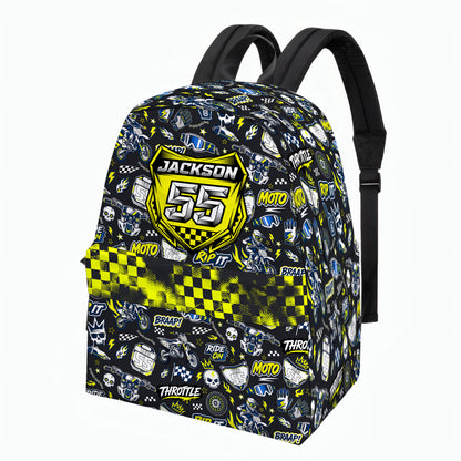 Personalized Husqvarna Dirt Bike Backpack – Custom Name & Race Number