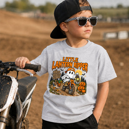 Kids Dirt Bike Little Lantern Ripper Graphic Halloween T-Shirt