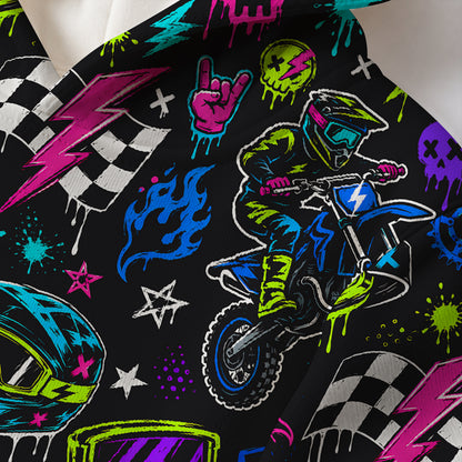 Kids Neon Dirt Bike Cotton Hoodie Personalized