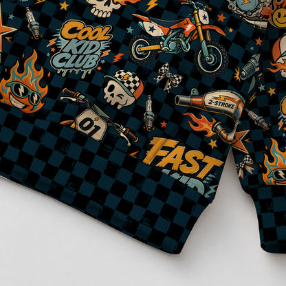 Kids 2-Stroke Vintage Dirt Bike Cotton Hoodie Personalized
