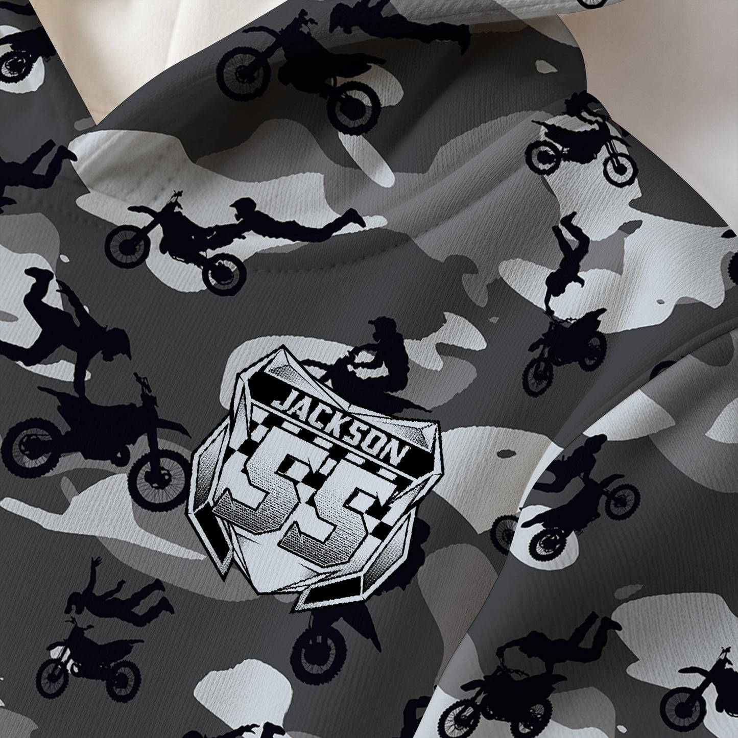 Kids Camo Dirt Bike Hoodie – Personalized