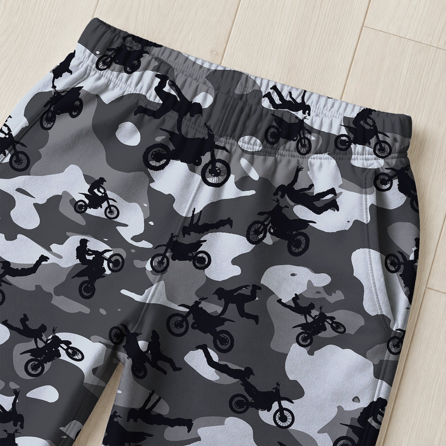 Personalized Camo Dirt Bike Pajamas – Custom Name Kids Motocross Pajama Set