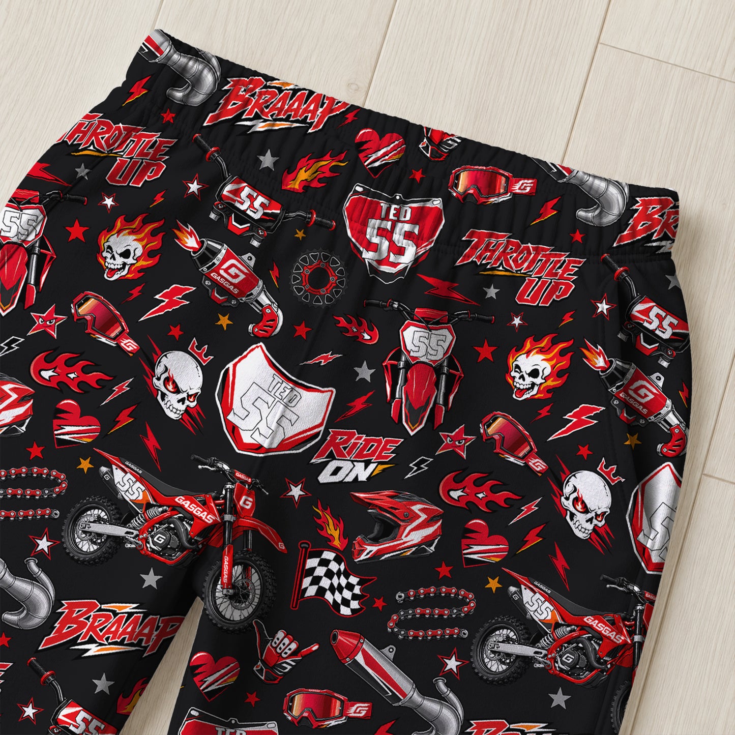 Personalized Gasgas Dirt Bike Pajamas – Custom Name Kids Motocross Pajama Set