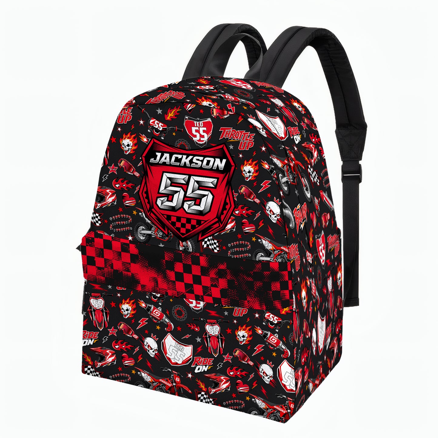 Personalized Gasgas Dirt Bike Backpack – Custom Name & Race Number