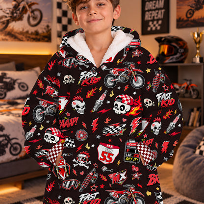 Honda Dirt Bike Kids Snug Hoodie-Fleece