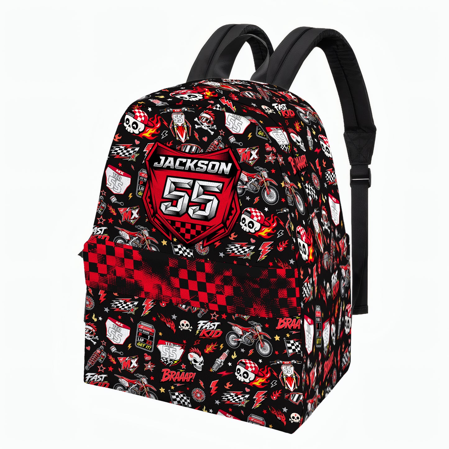 Personalized Honda Dirt Bike Backpack – Custom Name & Race Number