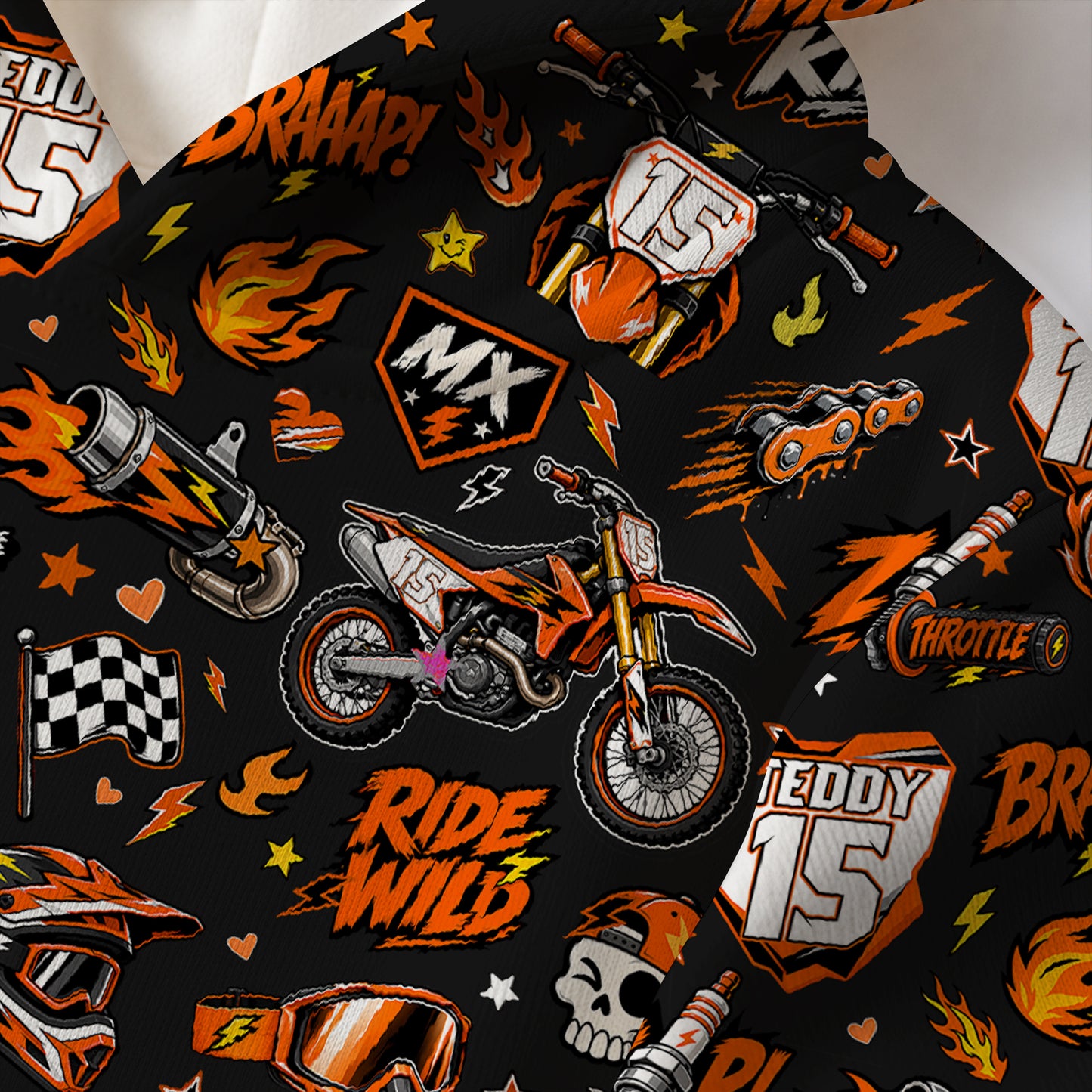 Kids Ktm Motocross Cotton Hoodie Personalized