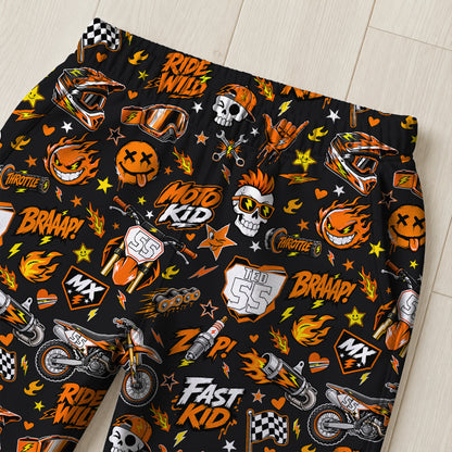 Personalized KTM Dirt Bike Pajamas – Custom Name Kids Motocross Pajama Set