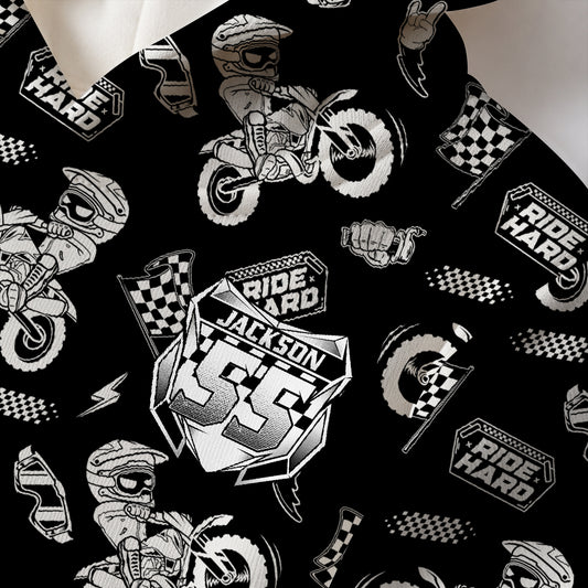 Kids Ride Hard Dirt Bike Cotton Hoodie Personalized