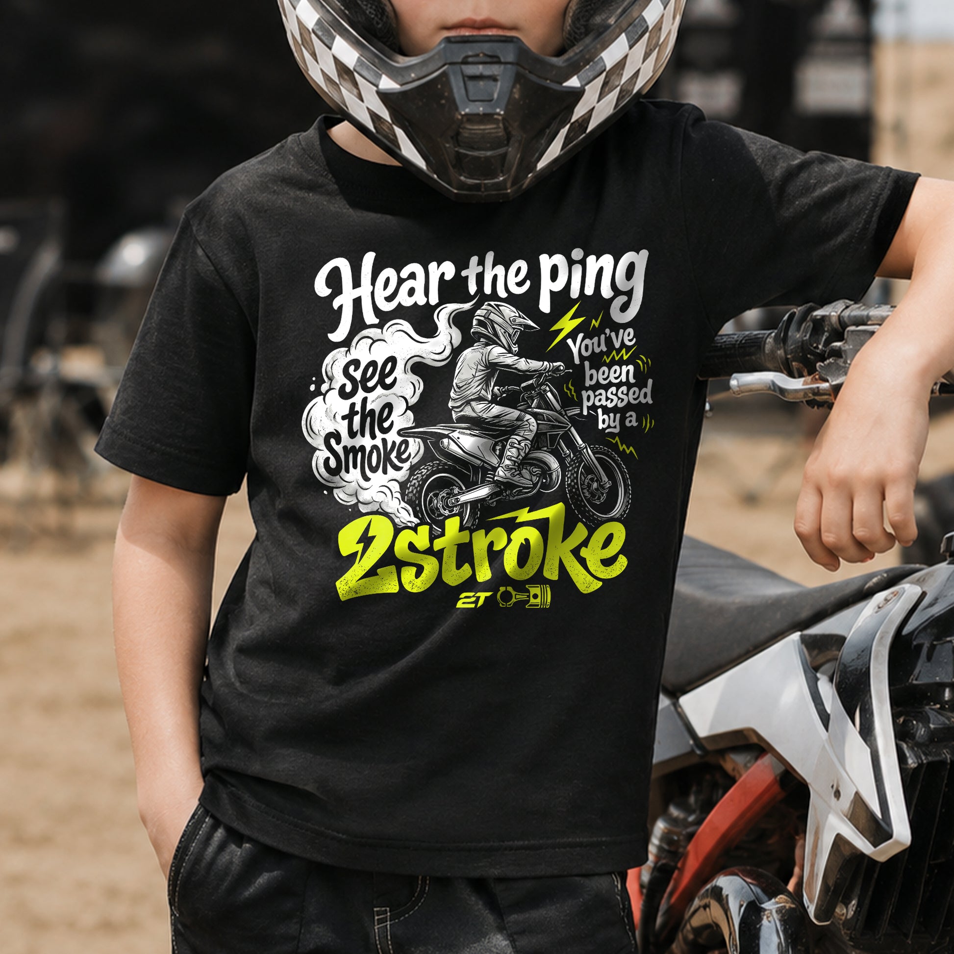 Hear the Ping, See the Smoke - You've Been Passed kids motocross tee styled outfit