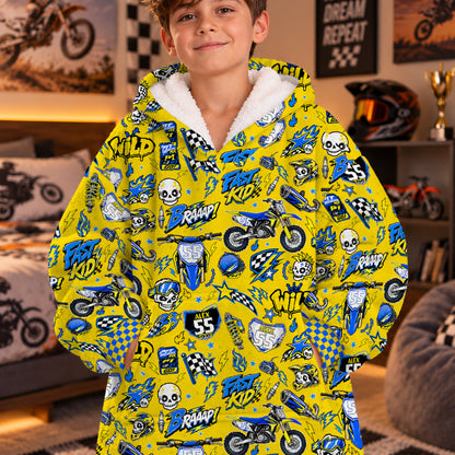 Suzuki Dirt Bike Kids Snug Hoodie-Fleece