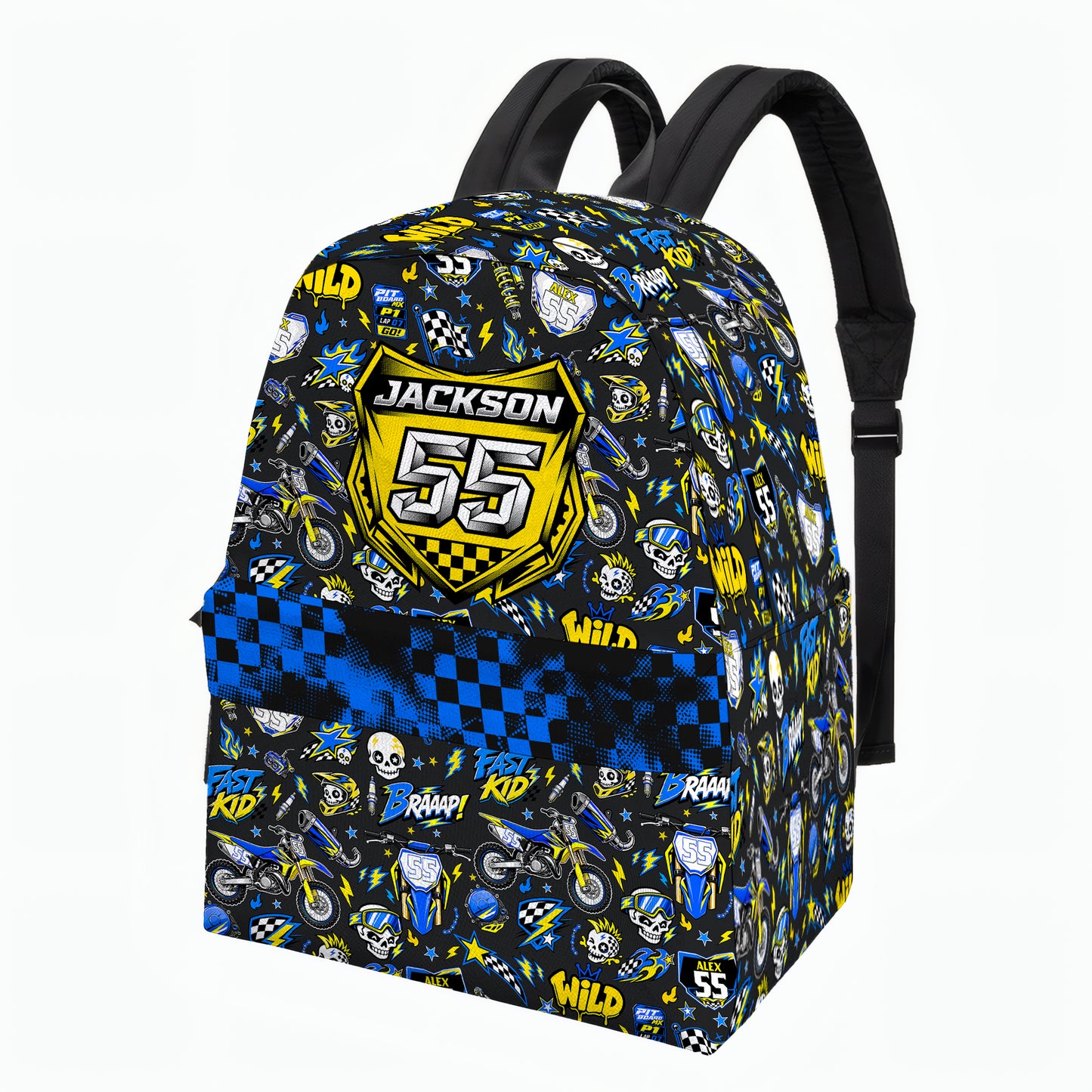 Personalized Suzuki Dirt Bike Backpack – Custom Name & Race Number