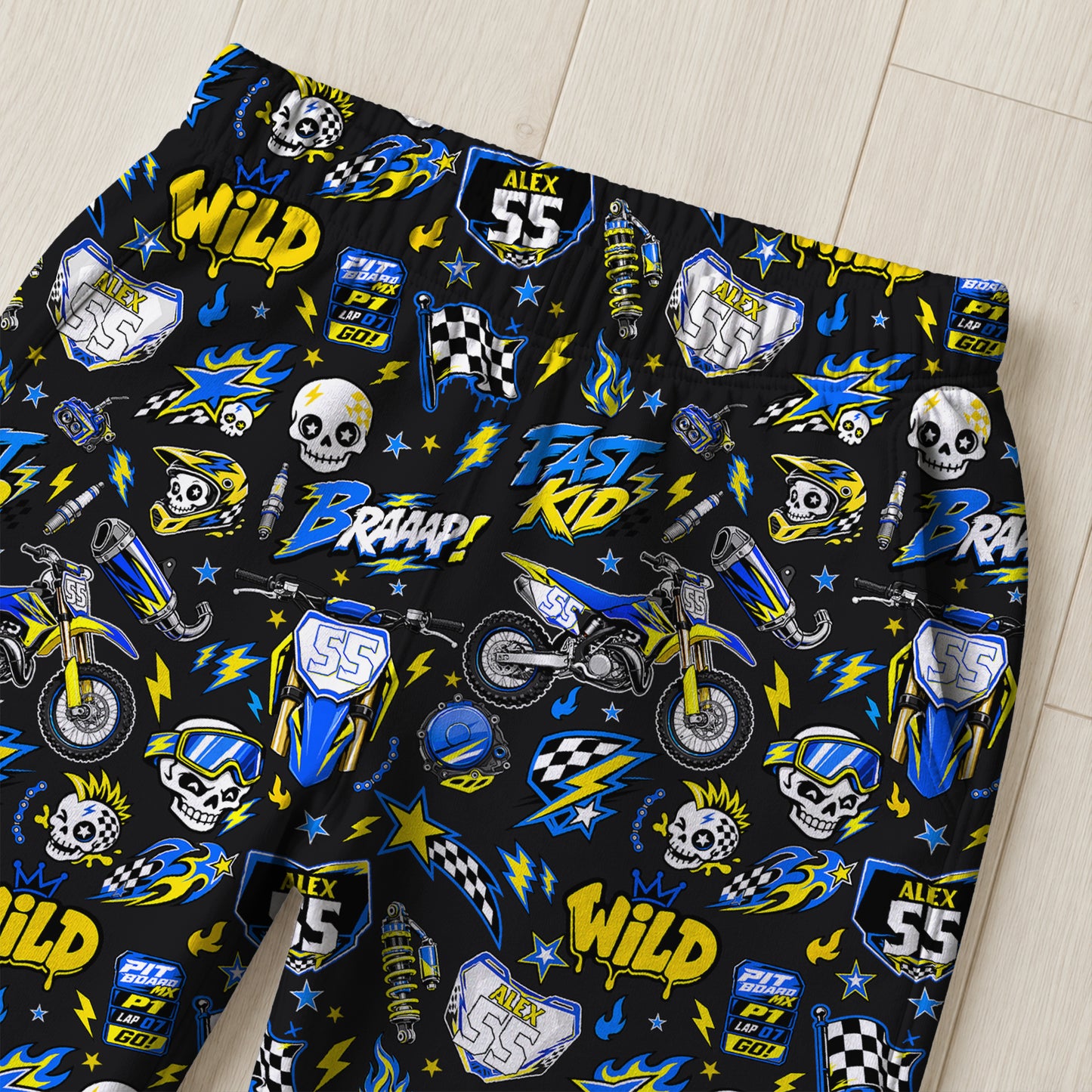 Personalized Suzuki Dirt Bike Pajamas – Custom Name Kids Motocross Pajama Set