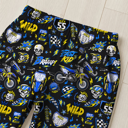 Personalized Suzuki Dirt Bike Pajamas – Custom Name Kids Motocross Pajama Set