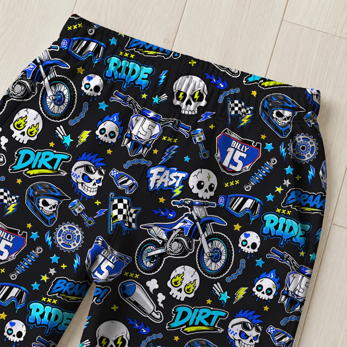 Personalized Yamaha Dirt Bike Pajamas – Custom Name Kids Motocross Pajama Set
