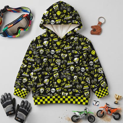 Kids Team Cobra Yellow Dirt Bike Cotton Hoodie Personalized