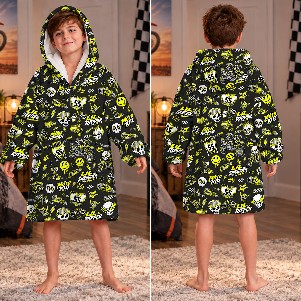 Cobra Dirt Bike Kids Snug Hoodie-Fleece