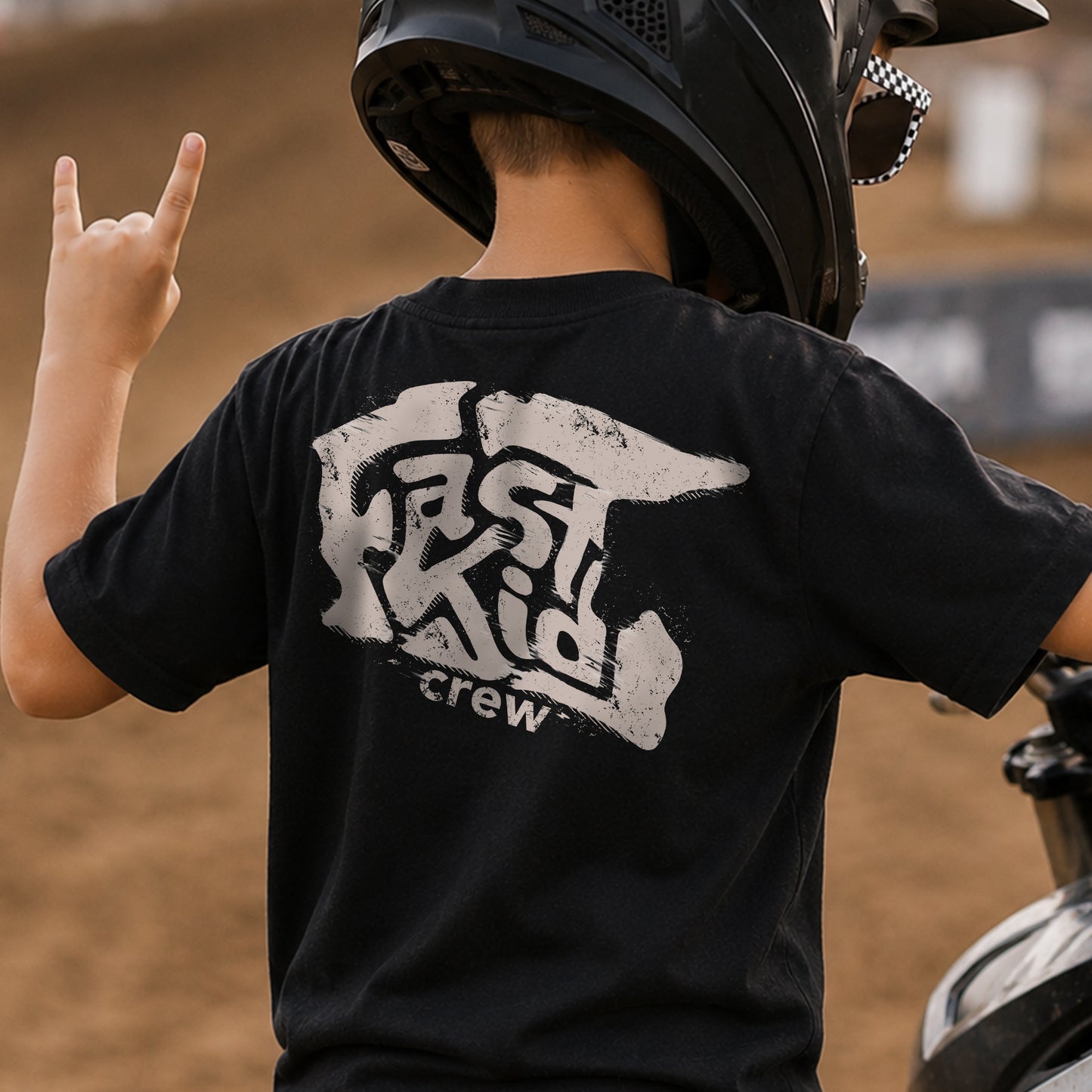 Fast Kid Crew Dirt Bike Helmet kids motocross tee styled outfit