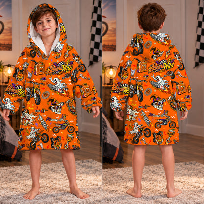 Halloween Dirt Bike Kids Snug Hoodie-Fleece
