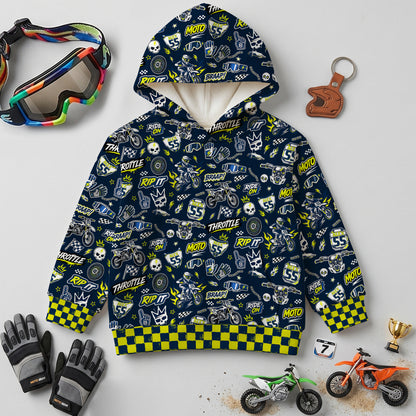 Kids Husqvarna Motocross Cotton Hoodie Personalized