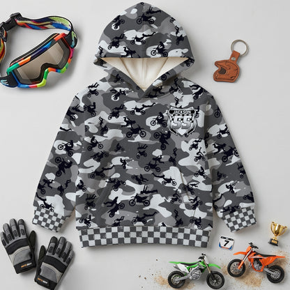 Kids Camo Dirt Bike Hoodie – Personalized