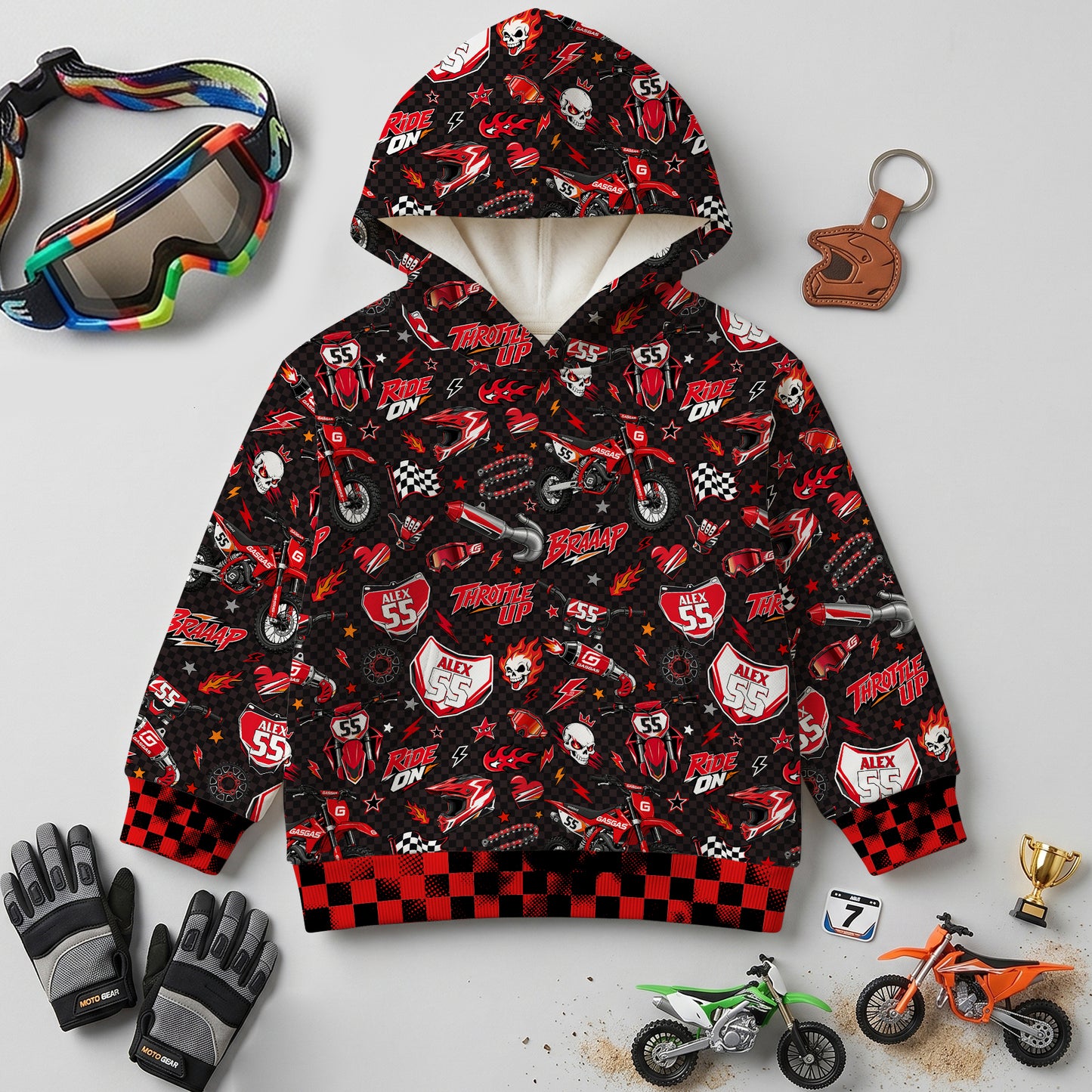 Kids GasGas Motocross Hoodie – Personalized
