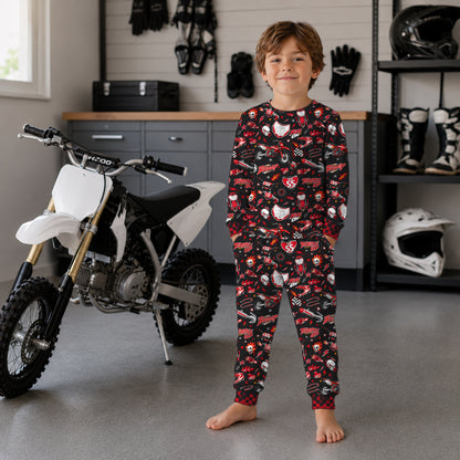 Personalized Gasgas Dirt Bike Pajamas – Custom Name Kids Motocross Pajama Set
