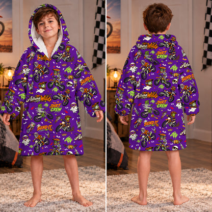 Halloween Dirt Bike Kids Snug Hoodie-Fleece