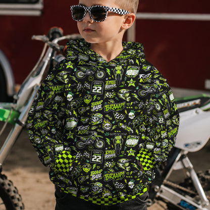 Kids Kawasaki Motocross Cotton Hoodie Personalized