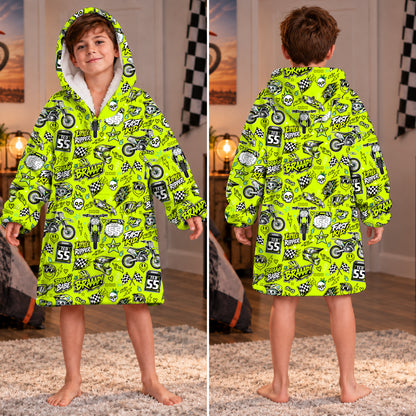 Kawasaki Dirt Bike Kids Snug Hoodie-Fleece