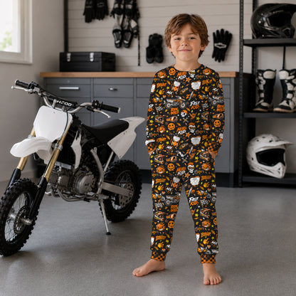Personalized KTM Dirt Bike Pajamas – Custom Name Kids Motocross Pajama Set