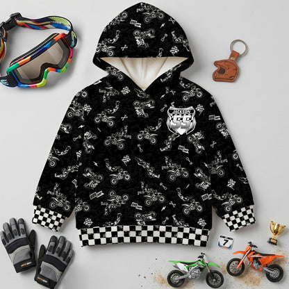 Kids Freestyle Motocross Cotton Hoodie Personalized