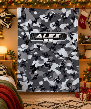 Camo MX Graphic Color - Personalized blanket